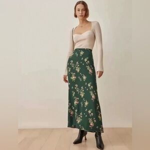 New Reformation Vista Floral Maxi Skirt